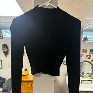 Garage Black T-neck crop top